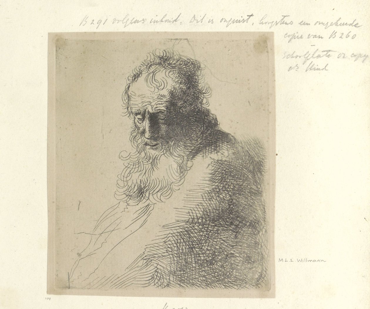Buste van een old man met baard Samling af 85 originale tryk (serietitel) af Michael Willmann (attributed to)