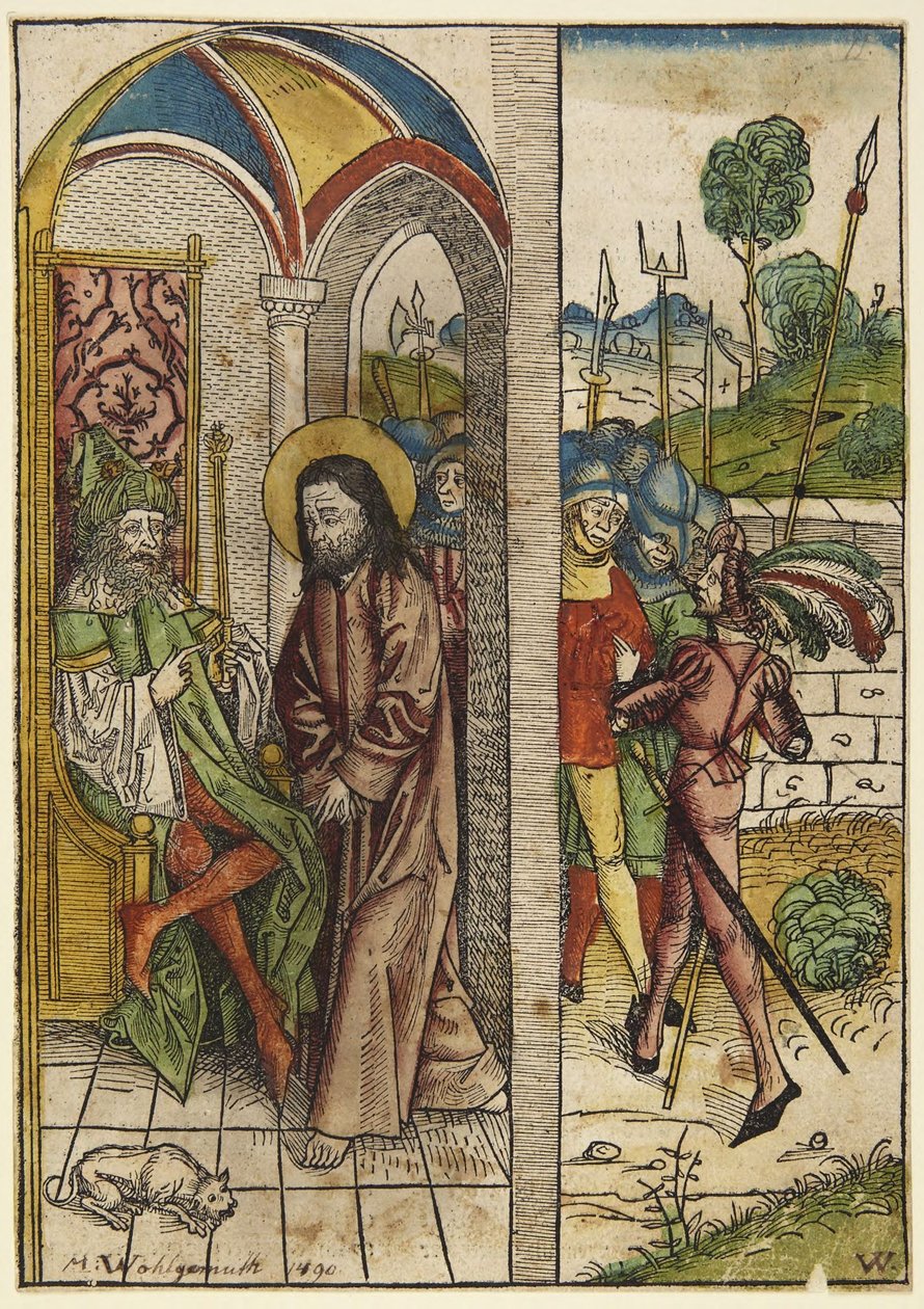 „Kristus foran Pilatus“ (Der Schatzbehalter, figur 63) af Michael Wolgemut