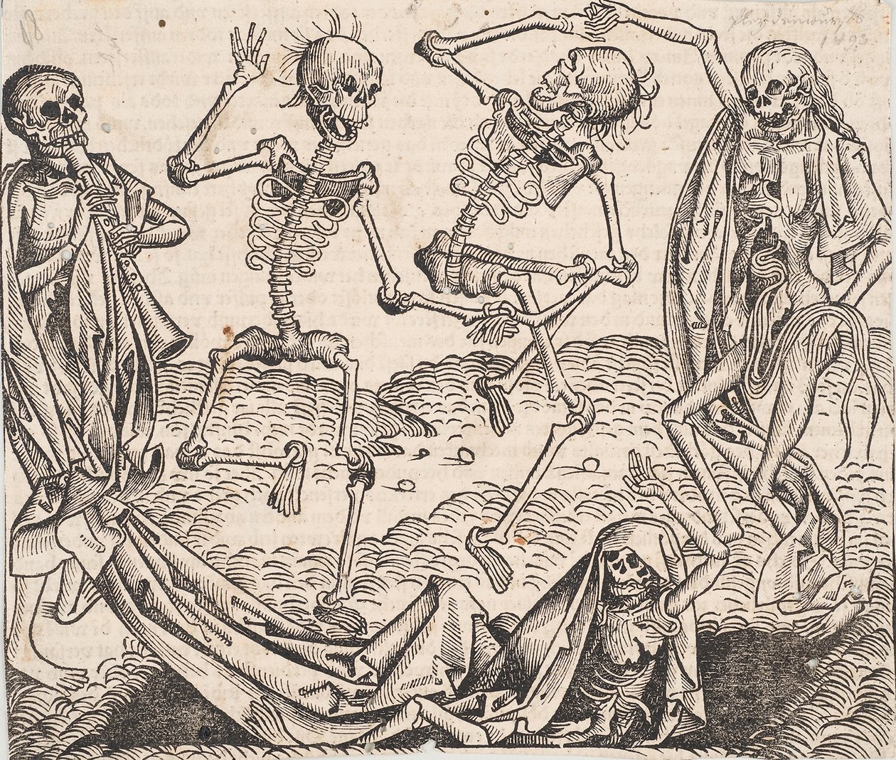 Dødedansen fra Schedels Chronicle of the World af Michael Wolgemut