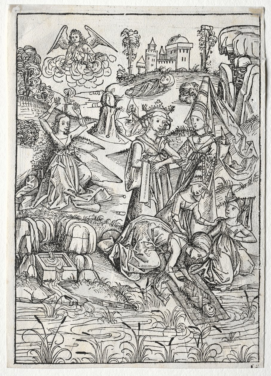 Der Schatzbehalter: Moses fundet af faraos datter (recto) af Michael Wolgemut