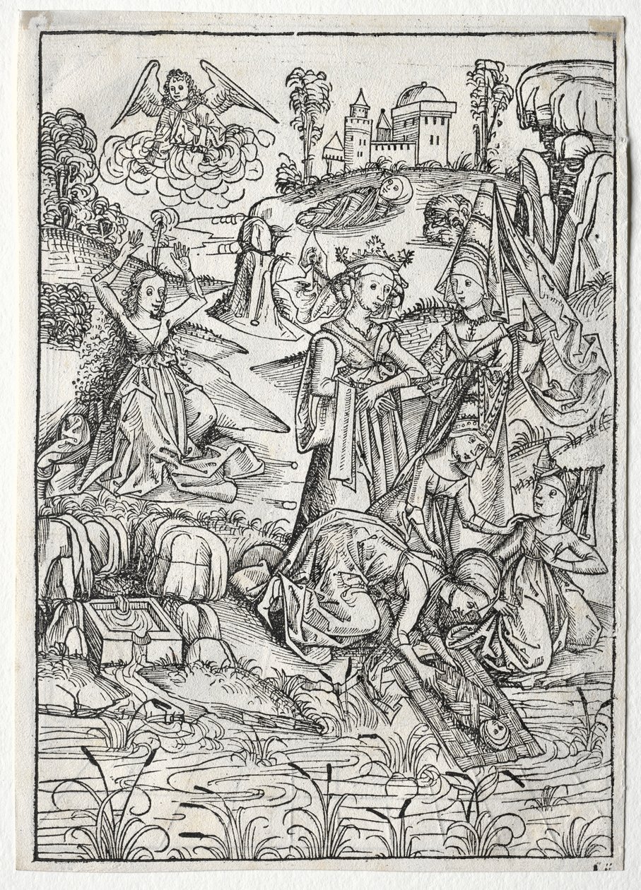 Der Schatz Behalten: Moses fundet af Faraos datter recto, 1491. af Michael Wolgemut