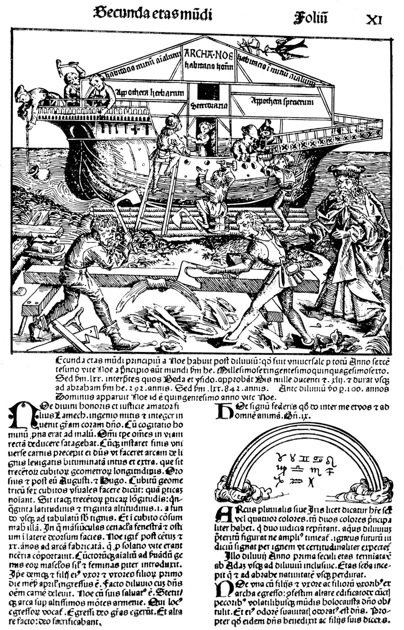 Side fra bogen The Nuremberg Chronicle, af Hartmann Schedel, 1493. af Michael Wolgemut