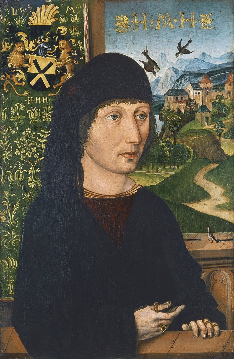 Portræt af Levinus Memminger, ca 1485 af Michael Wolgemut