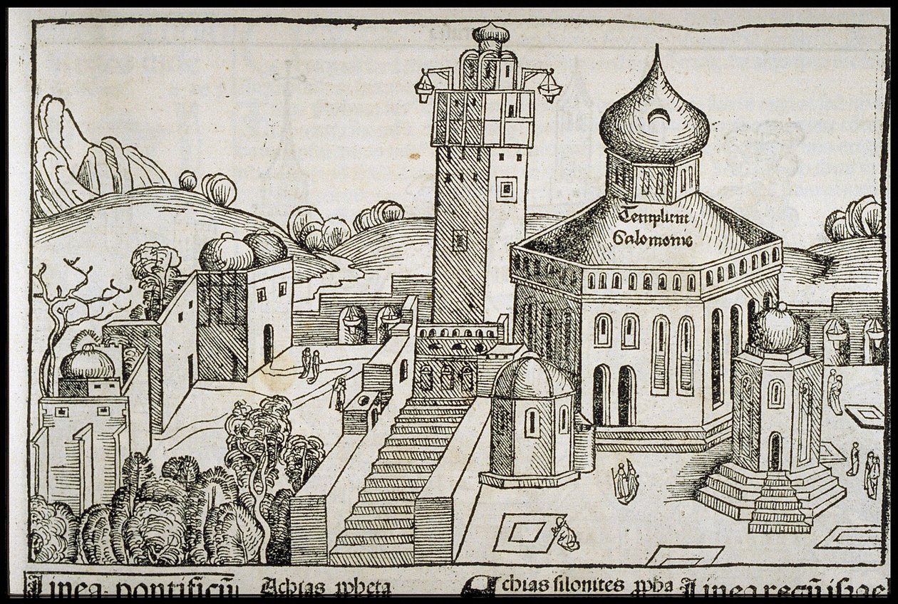 Templum Salomonie fra Schedels Chronicle of the World, ca 1493. af Michael Wolgemut