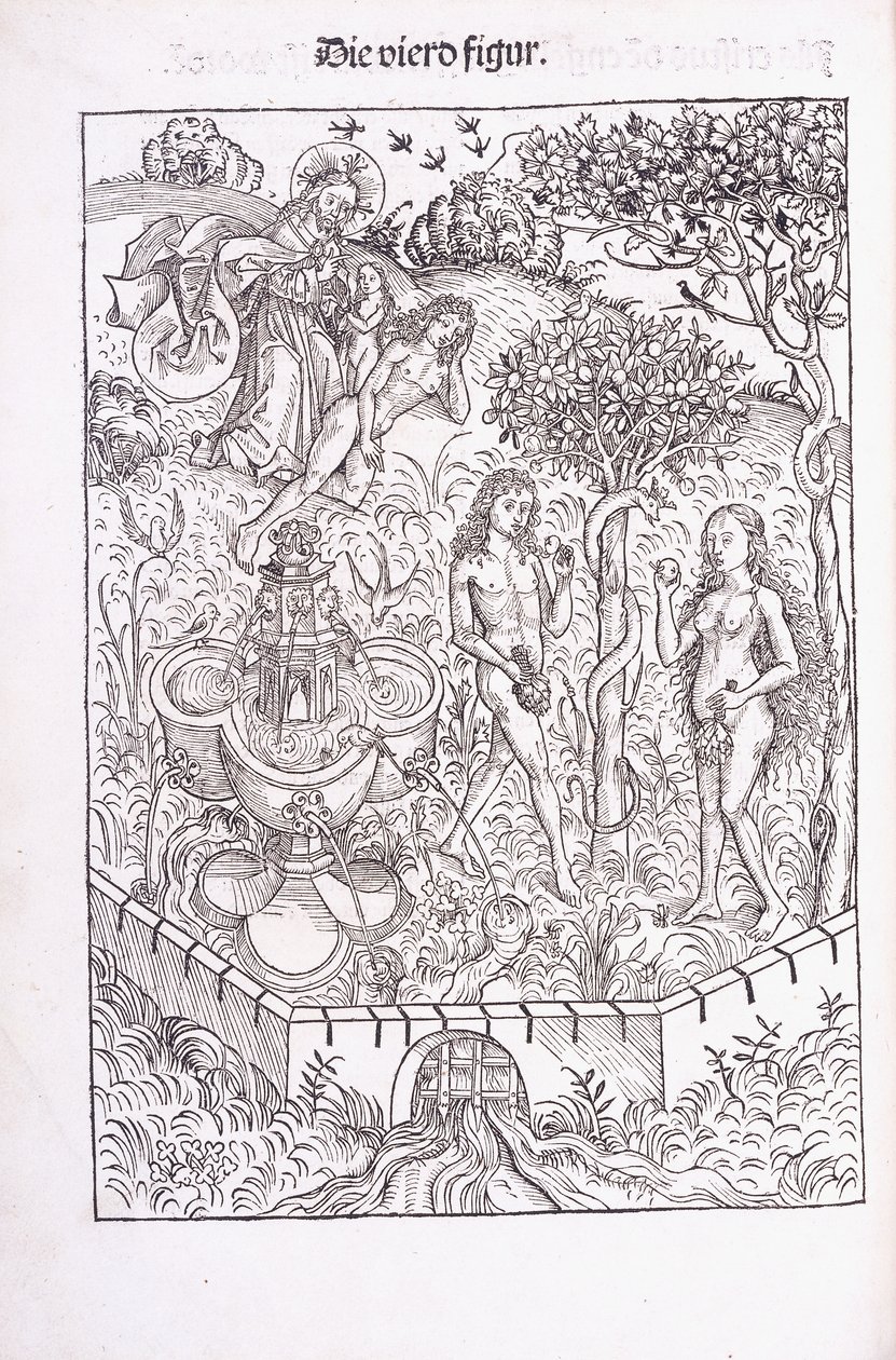 Adam og Eva i Edens have, 1491 af Michael Wolgemuth