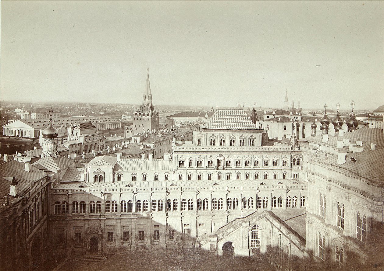 Facaden af ​​Terem-paladset i Kreml i Moskva. Albumin-billede af Michail Michailoich Panov (1836-1894) af Michail Michailovich Panov