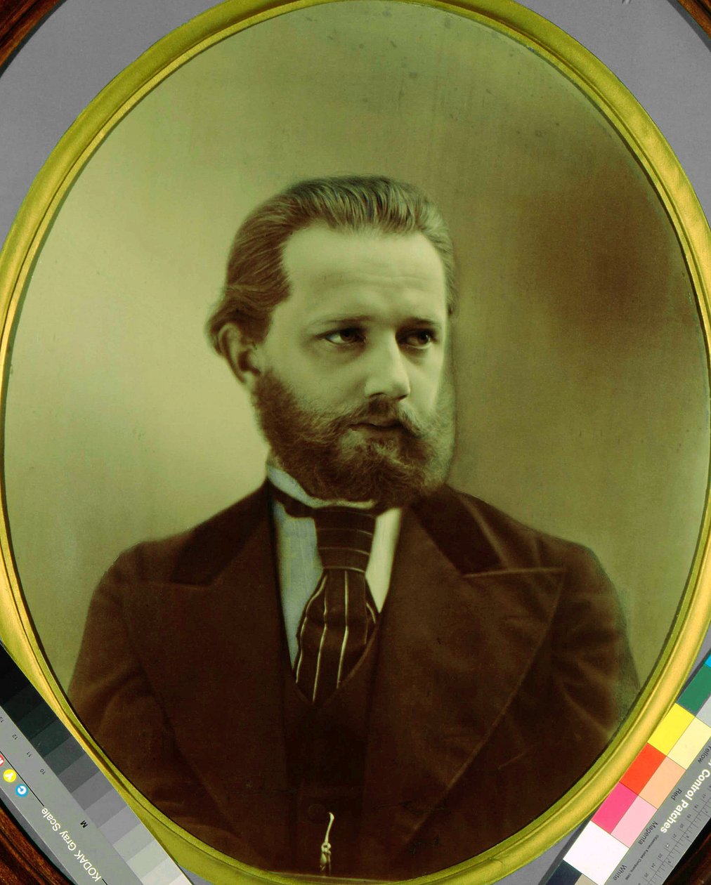 Portræt af komponisten Piotr Tchaikovsky (Pyotr Petr Ilitch Tchaikovski) (Tchaikowsky) (1840-1893). Fototype af Michail Michailoich Panov (1836-1894). State P.I. Tchaikovsky Memorial Museum, Klin af Michail Michailovich Panov