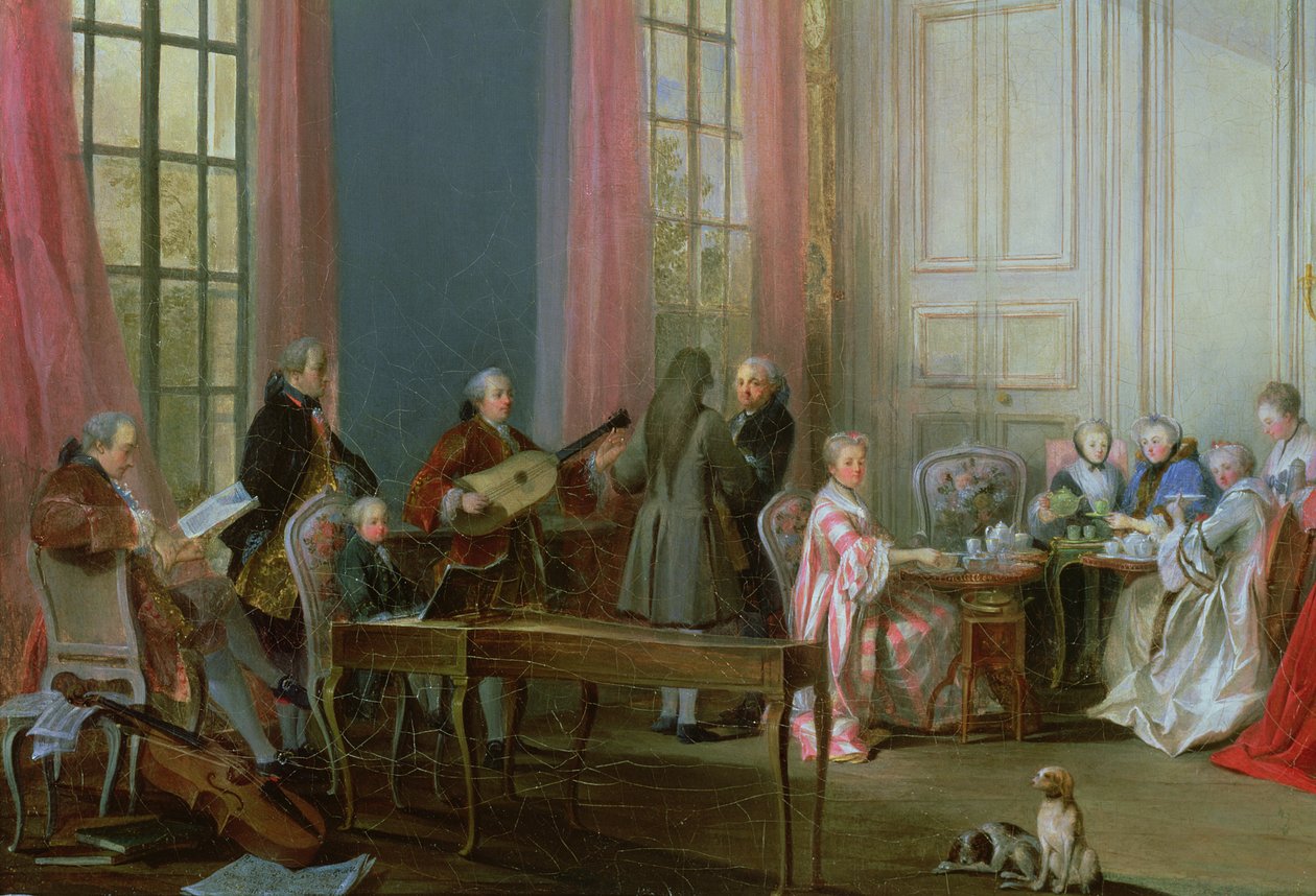 CRL29770 Den unge Mozart ved clavichordet, detalje fra Le The a l