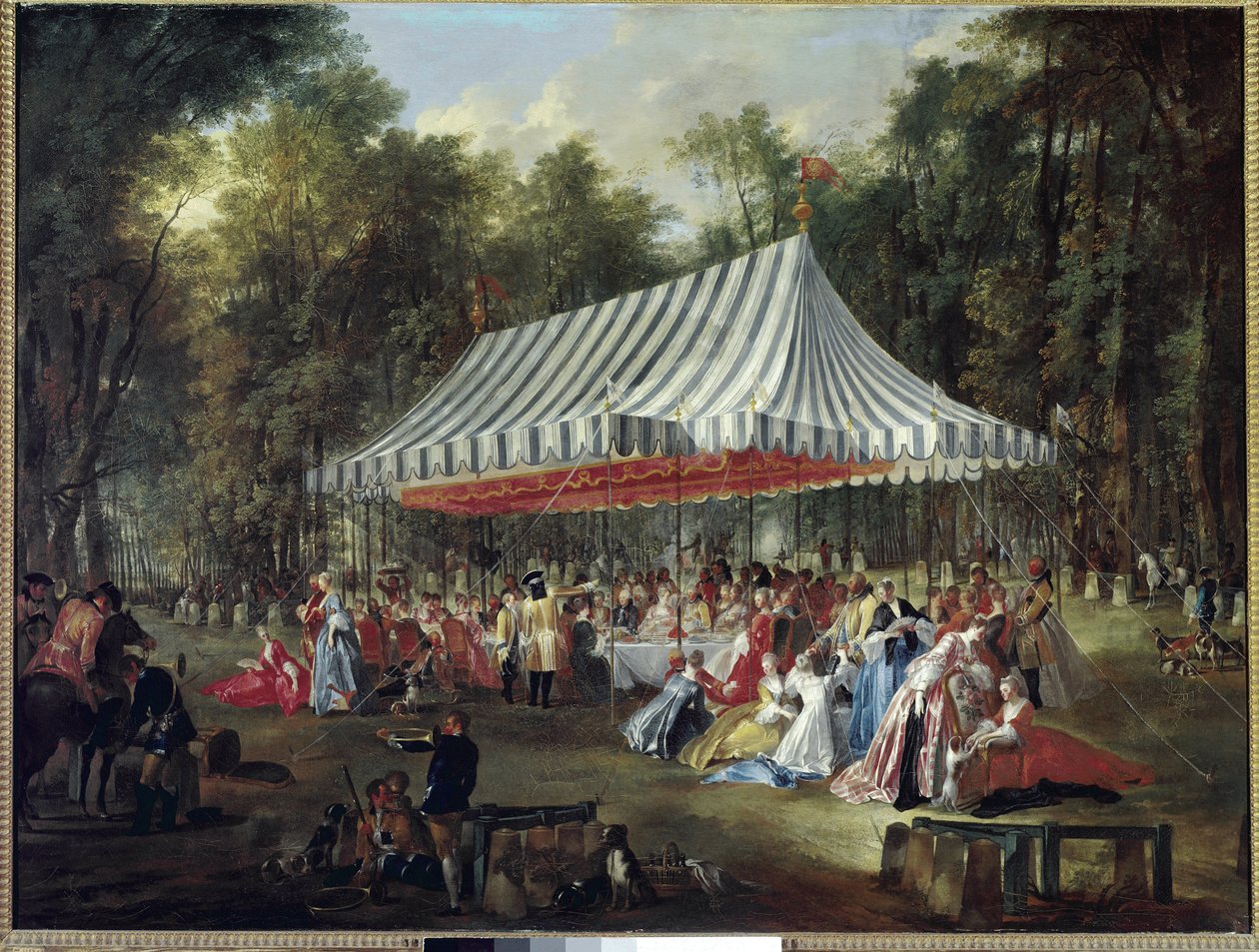 Banket i parken.(olie på lærred af Michel Barthelemy Ollivier or Olivier