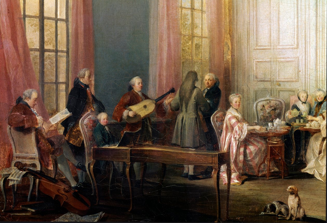 Englænderne blev serveret i Salon des Quatre-Glaces af Michel Barthelemy Ollivier or Olivier