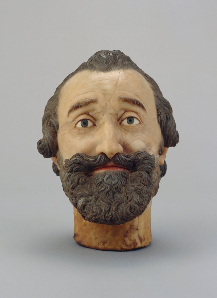 Portræthoved af Henrik IV af Frankrig, ca. 1610 (voks) (se også 312106 og 312139) af Michel Bourdin