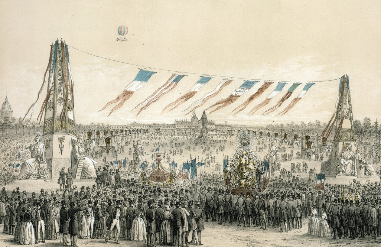 Fete de la Concorde, Paris af Michel C. and Gaildrau Jules (1816 98) Fichot