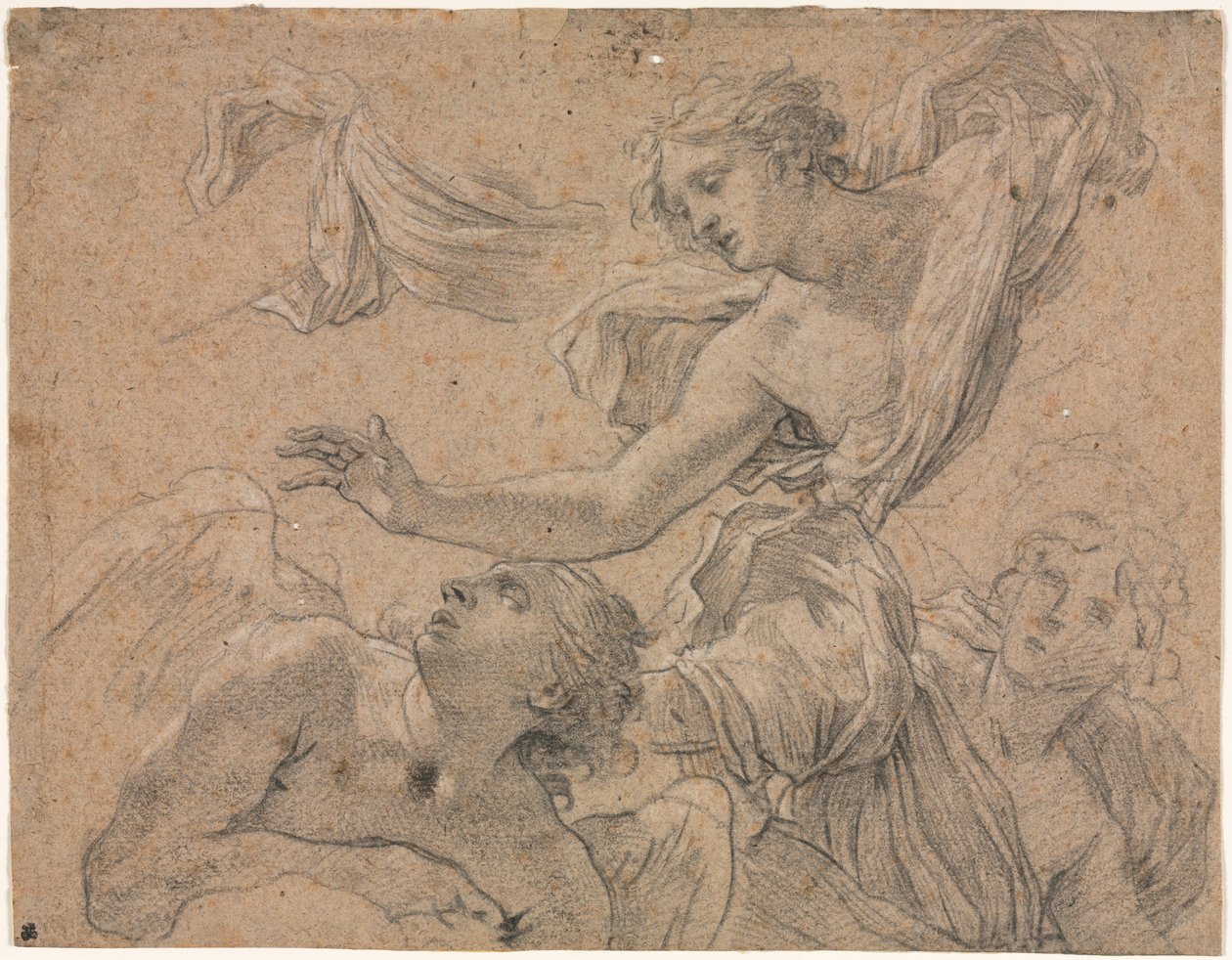 Studier af engle recto, 1655-1660. af Michel Dorigny