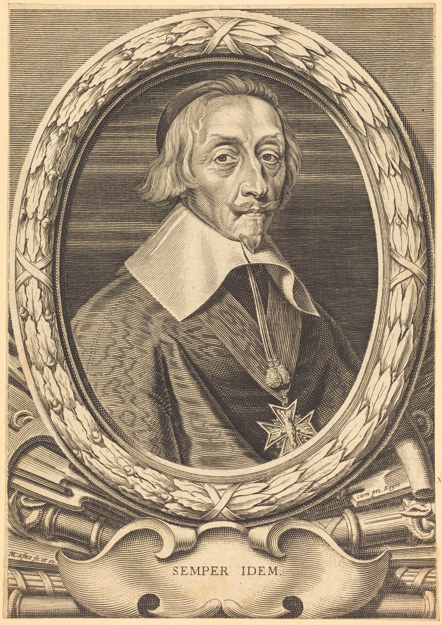 Armand Jean du Plessis, kardinal Richelieu af Michel Lasne