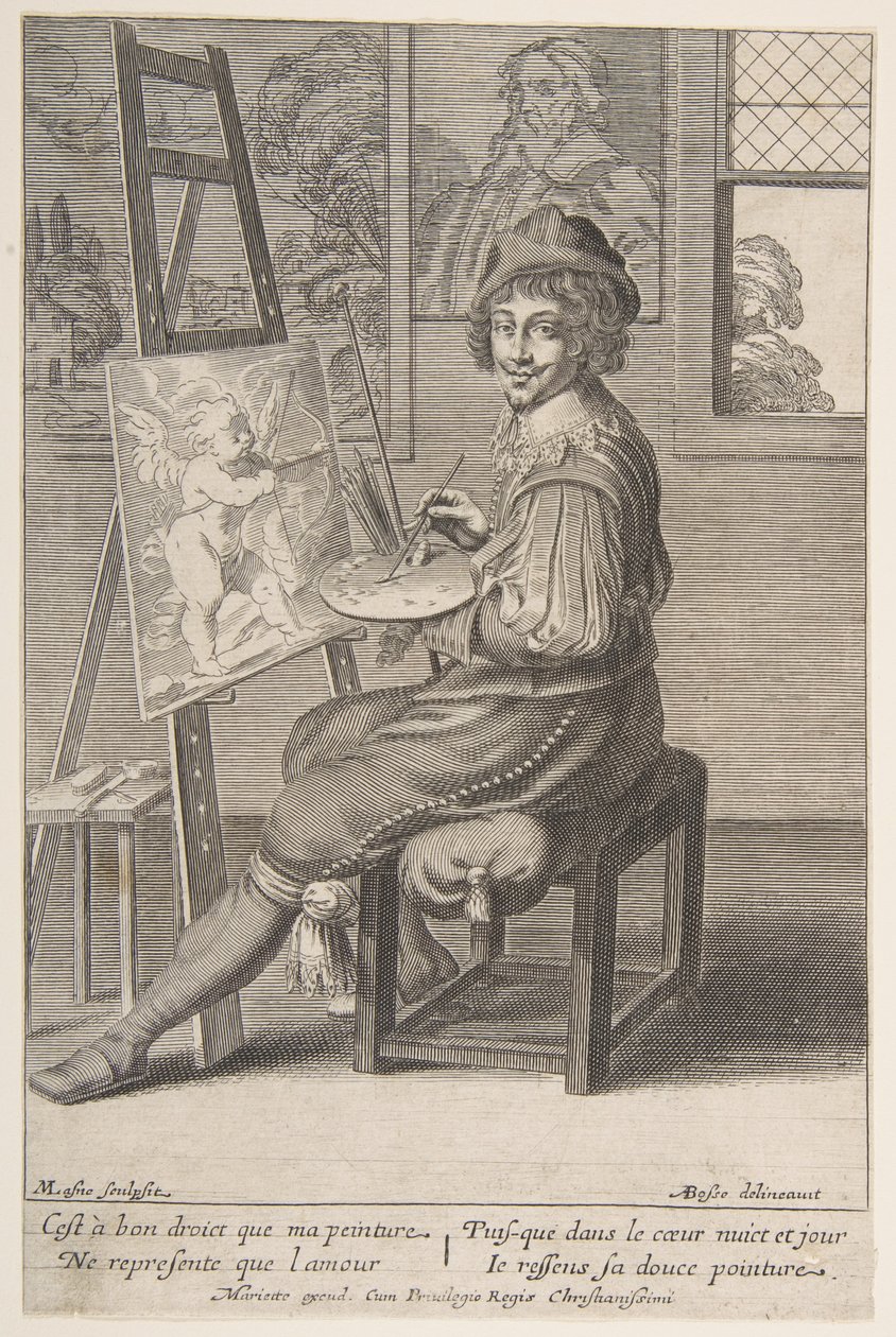 Maler ved et staffeli, 1620-67. af Michel Lasne