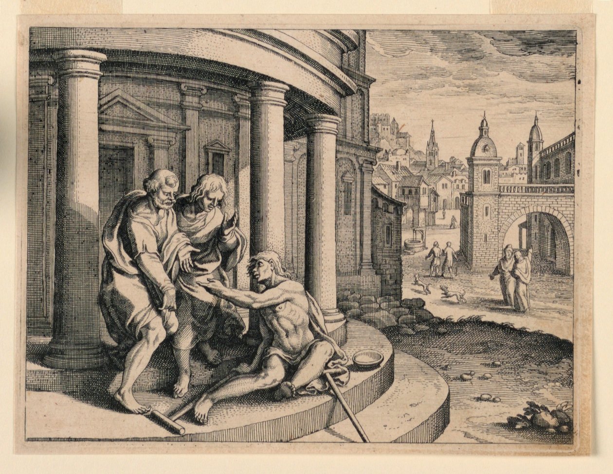 Peter og Johannes i templet af Michel Lasne