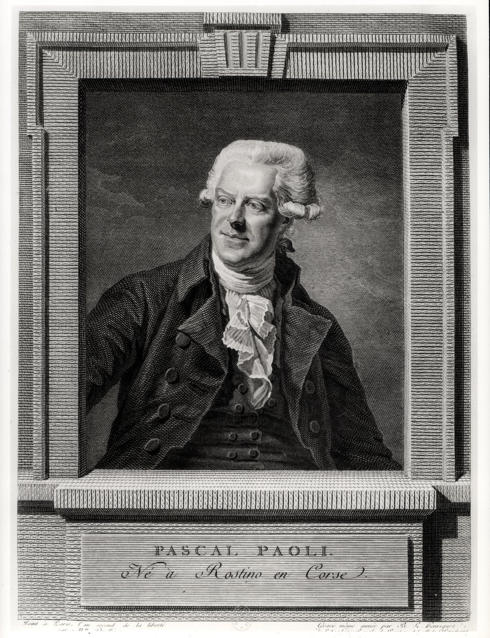 Portræt af Pascal Paoli, indgraveret af Benoit Louis Henriquez (1732-1806) 1793 af Michel Martin Drolling