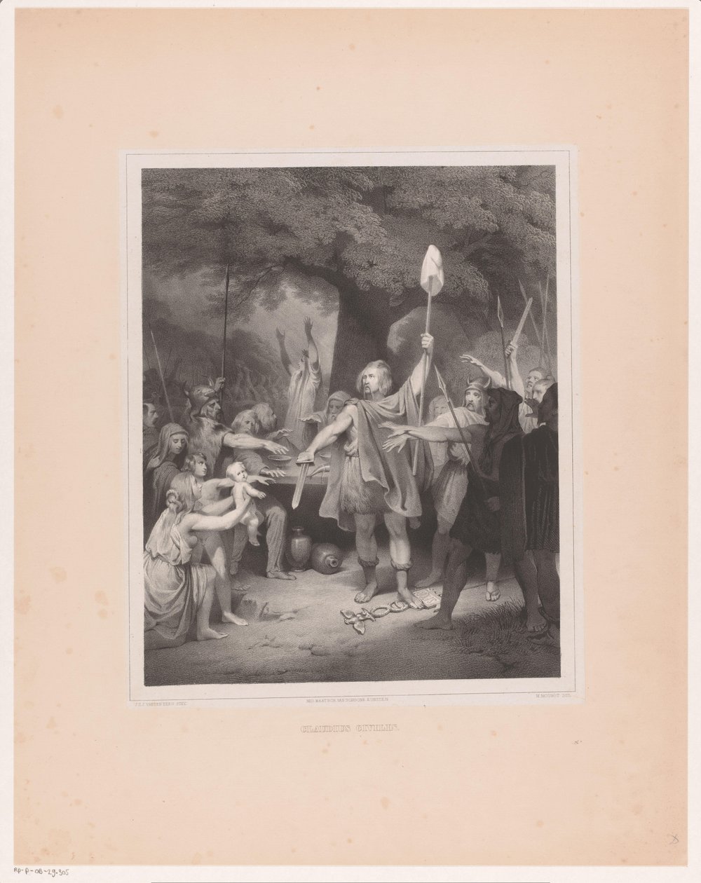 Julius Civilis sværger mod romerne Claudius Civilis (titel på objekt) af Michel Mourot
