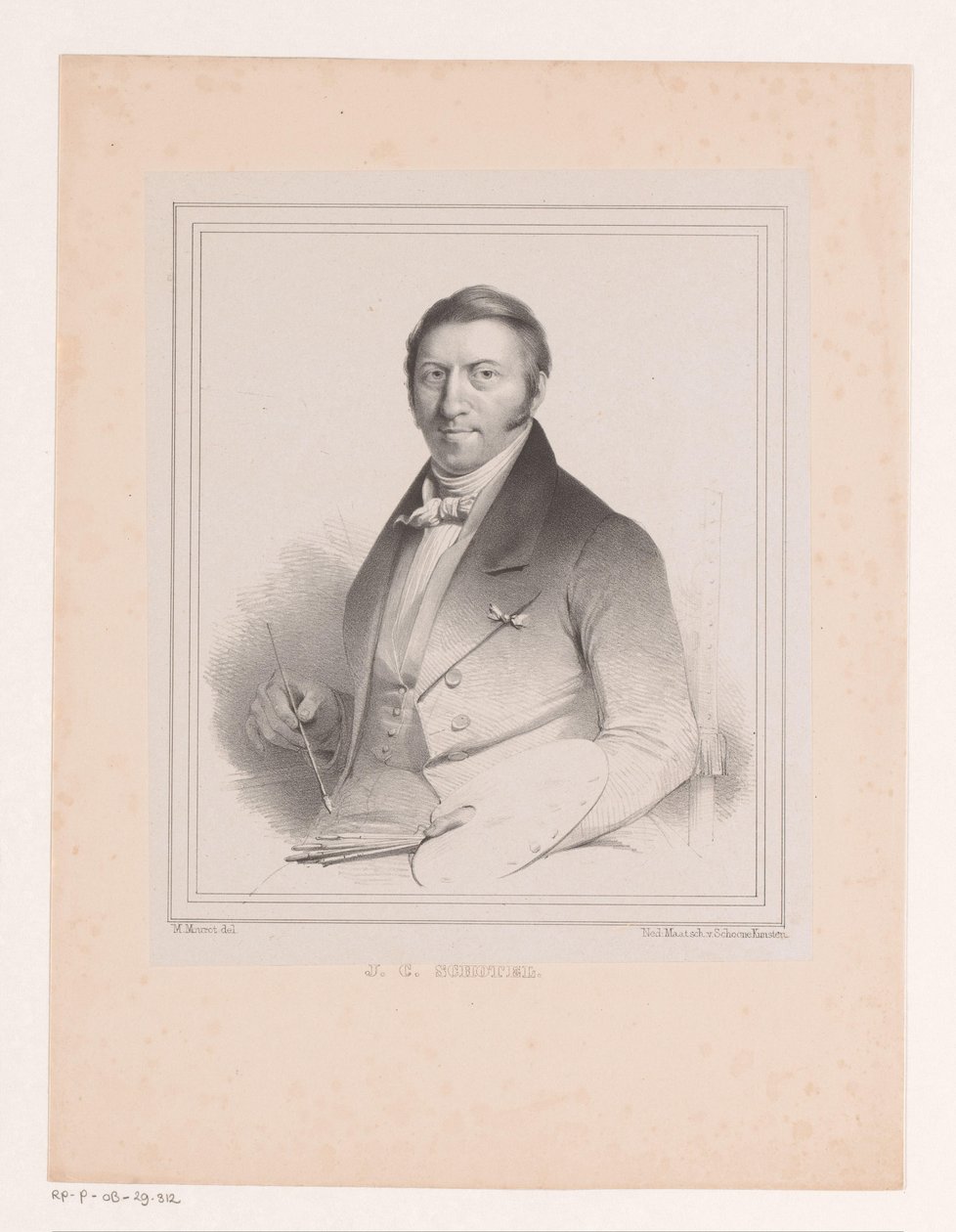 Portræt af Johannes Christiaan Schotel af Michel Mourot