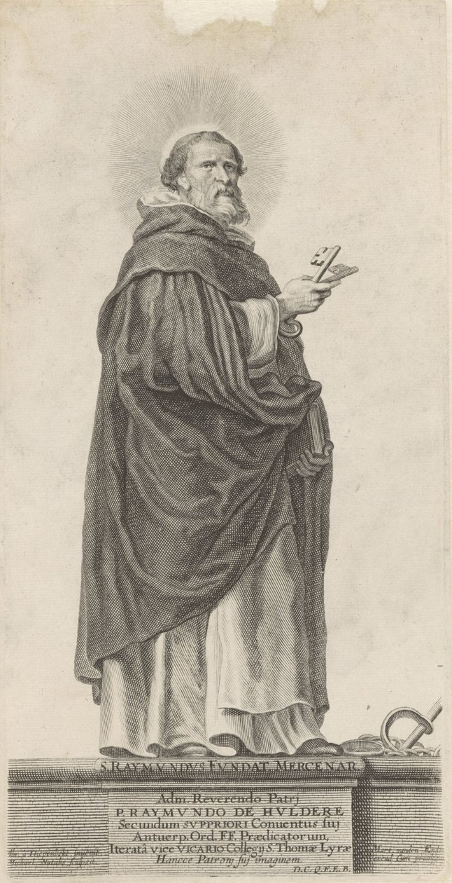 Den hellige Raymond van Peñafort St. Raymond Founds. lejesoldat (titel på objekt) af Michel Natalis
