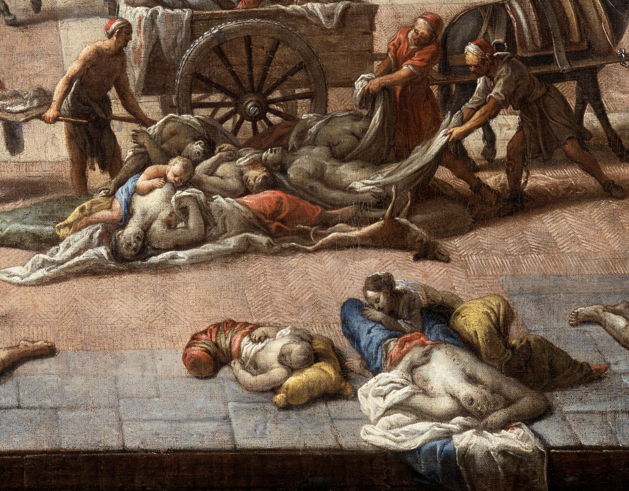 Udsigt over rådhuset (af Marseille) under pesten i 1720 af Michel Serre