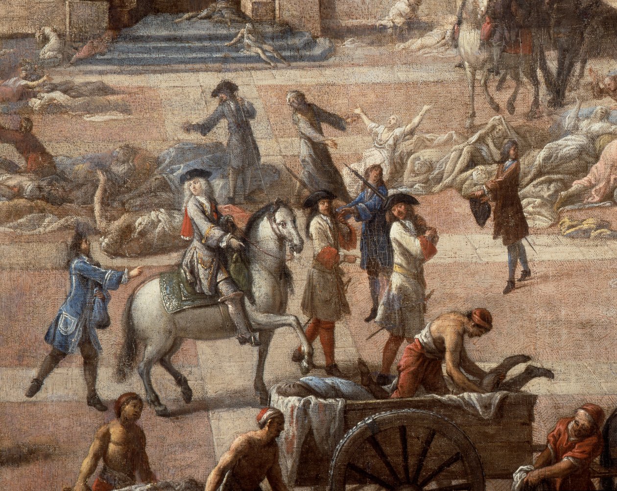 Udsigt over rådhuset (af Marseille) under pesten i 1720 af Michel Serre