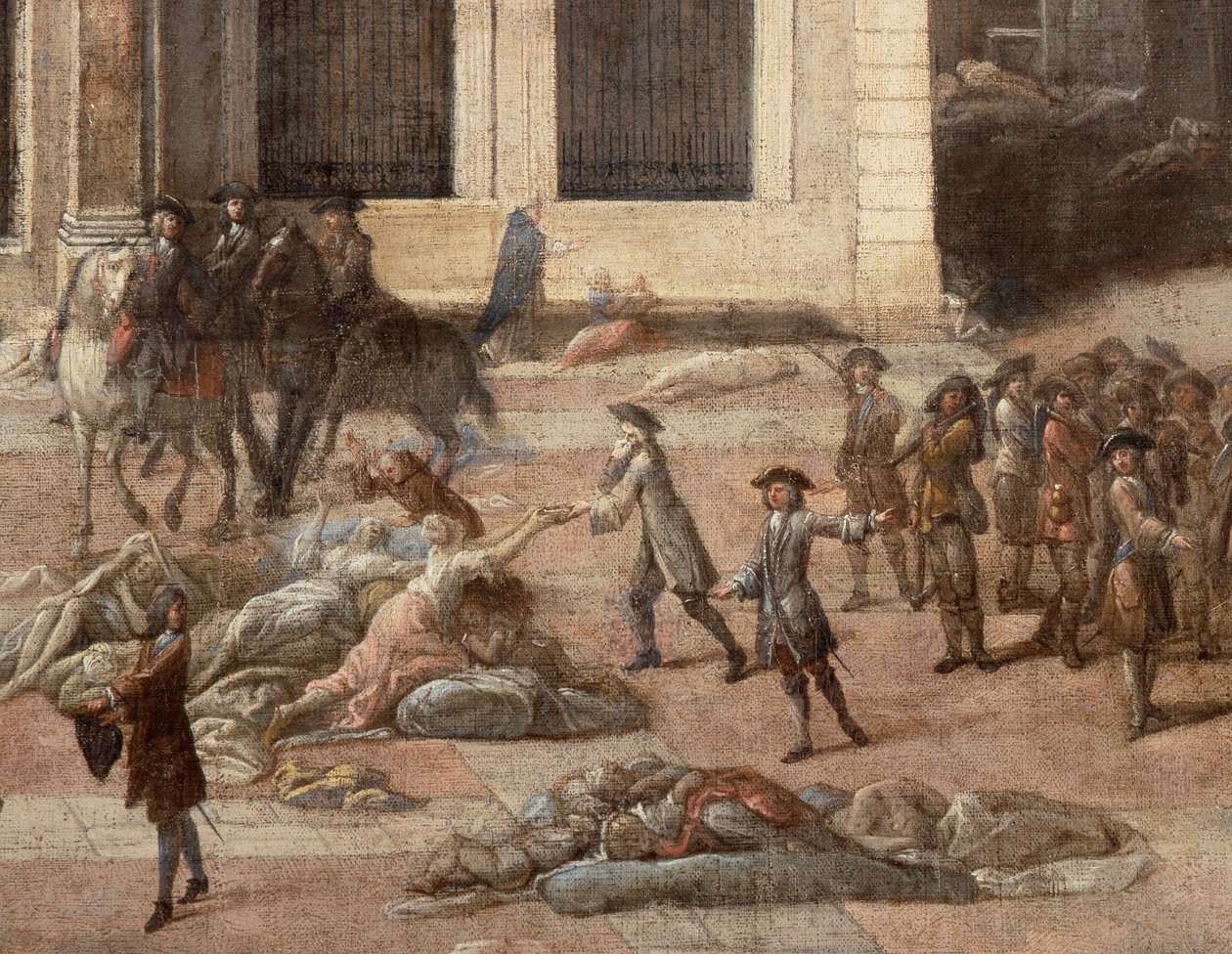 Udsigt over rådhuset (af Marseille) under pesten i 1720 af Michel Serre