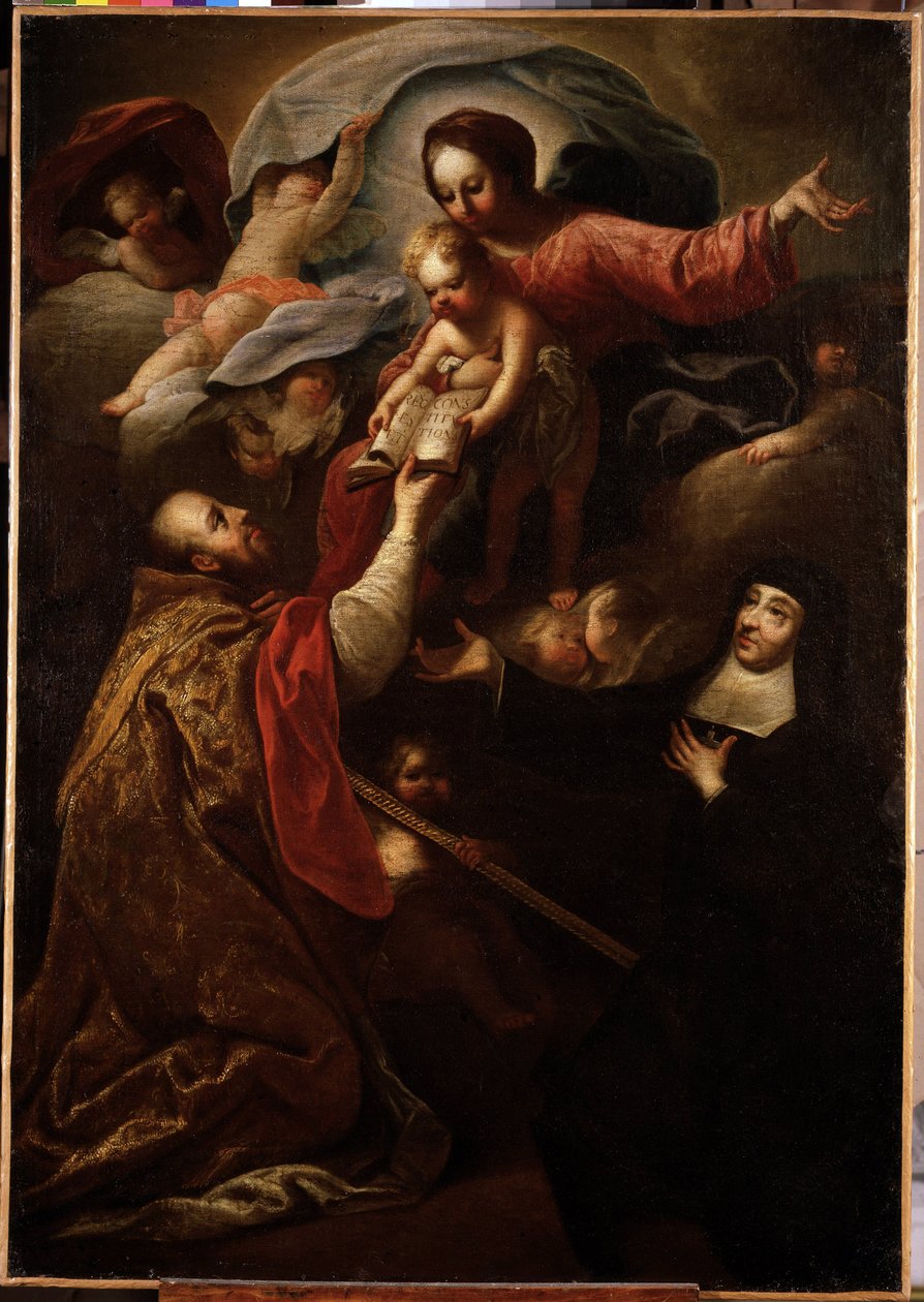 Jomfru og barn, Saint Francois de Salles og Saint Joan of Chantal (maleri) af Michel Serre