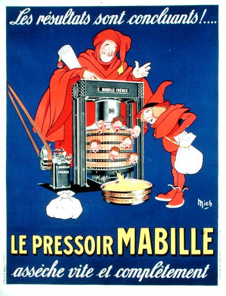 Plakat, der satirerer de nye skatter (farve litho) af Michel called Mich Liebeaux