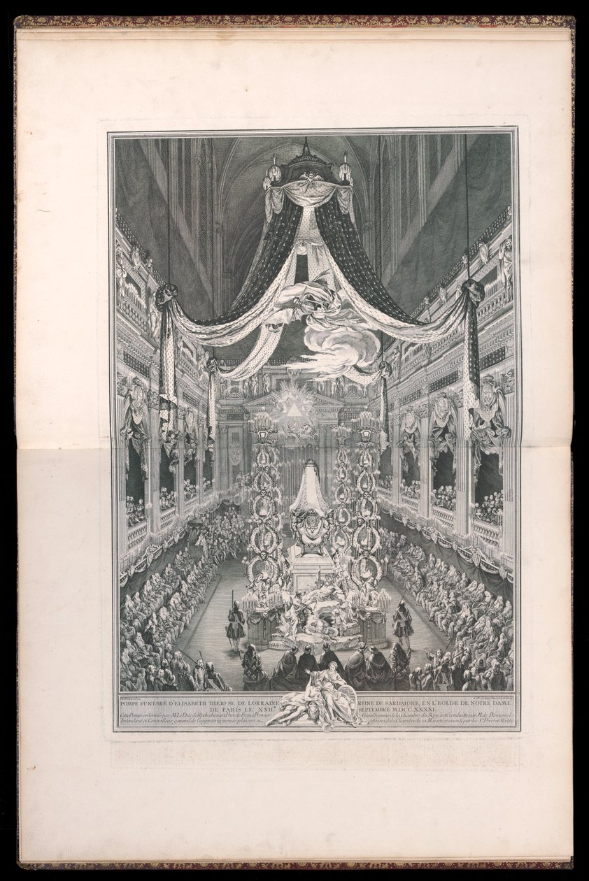 Bedemænd af Elisabeth Thérèse af Lorraine Dronning af Sardinien, i kirken Notre Dame de Paris den XXII. SEPTEMBER M.DCC.XXXXI. (Begravelse af Elisabeth Thérèse af Lorraine, dronning af Sardinien, i Notre Dame-kirken i Paris den 22. september 1. af Michel de Bonneval