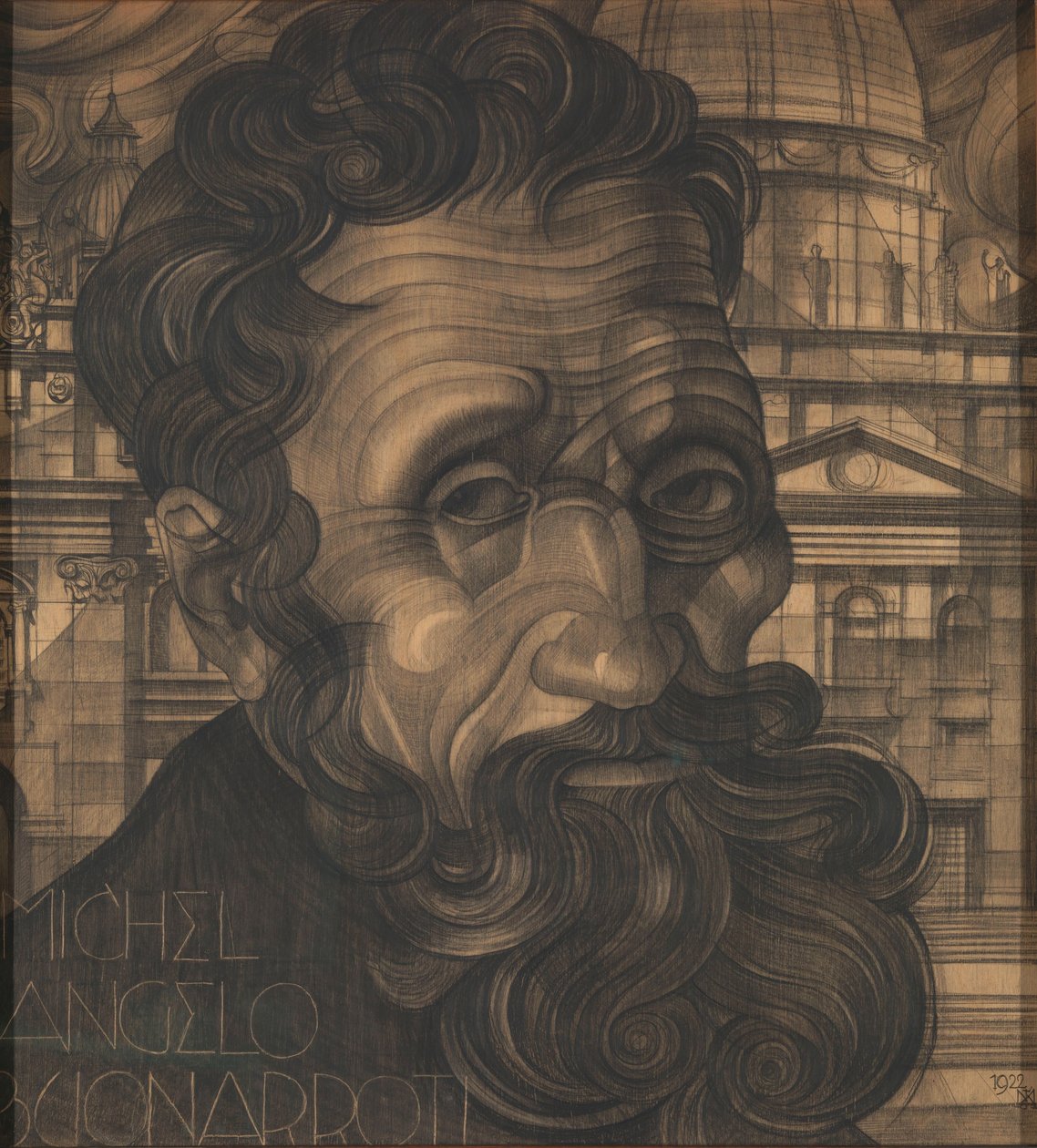 Portret af Michel Angelo Buonarroti af Michel de Klerk
