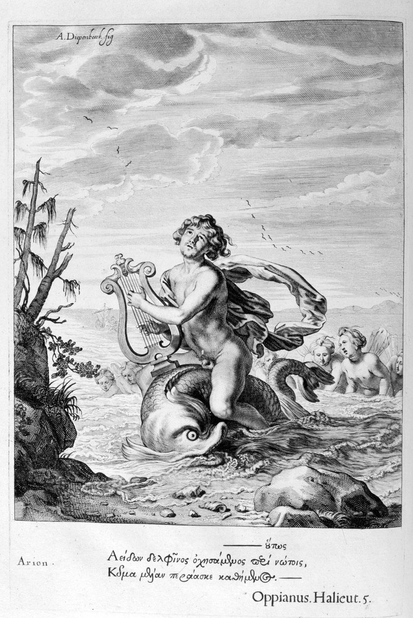 Arion reddet af en delfin, 1655 af Michel de Marolles