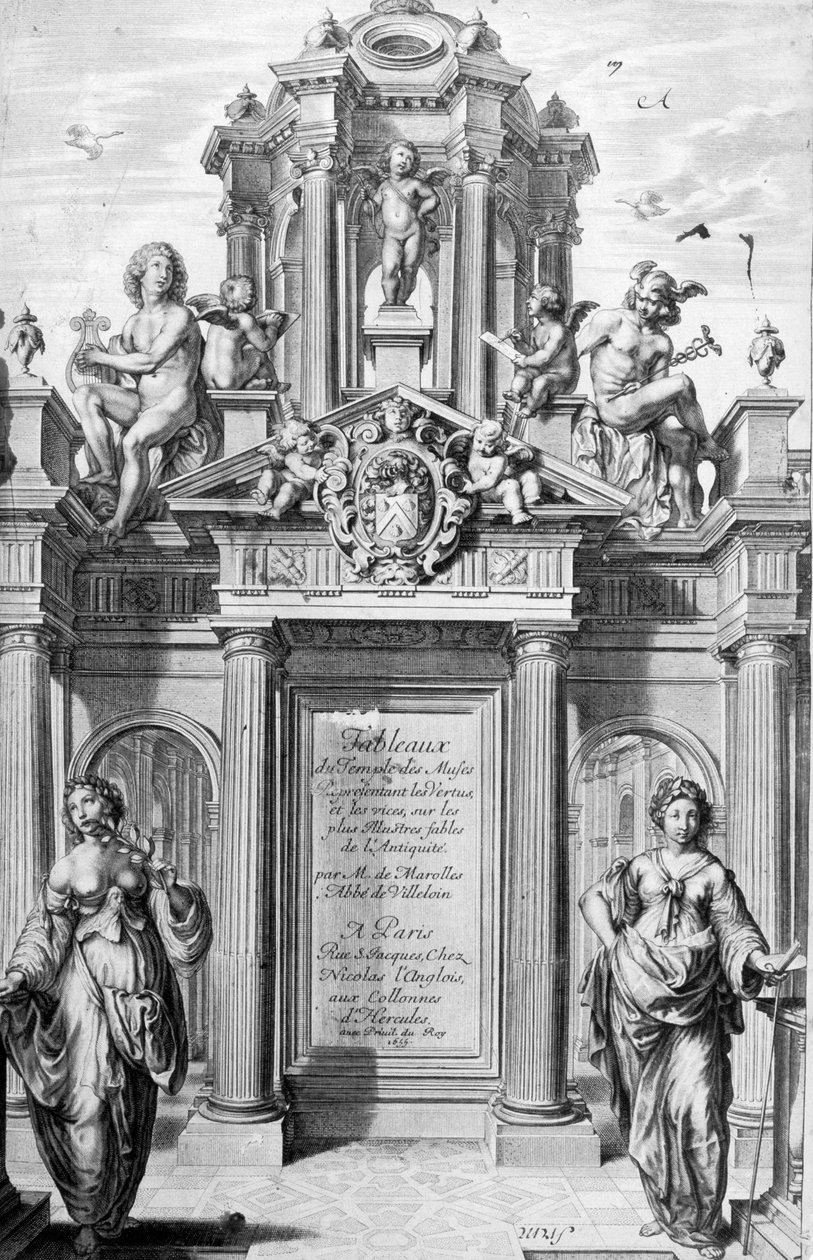 Frontispice af Tableaux du Temple des Muses, 1655. af Michel de Marolles