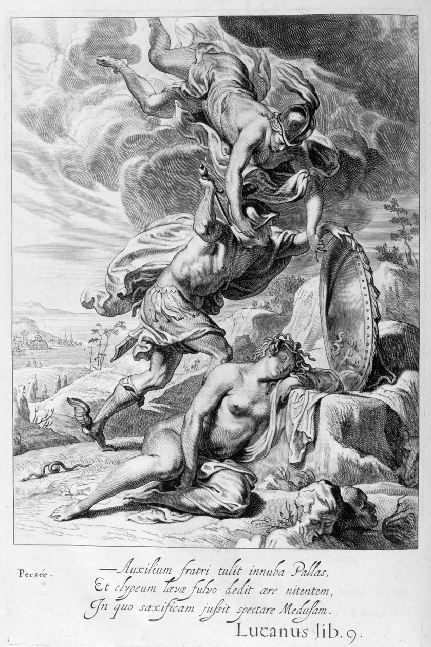 Perseus skærer Medusas hoved af, 1655 af Michel de Marolles