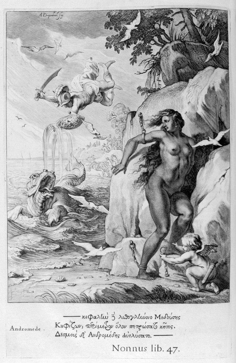 Perseus befrier Andromeda fra havuhyret, 1655 af Michel de Marolles