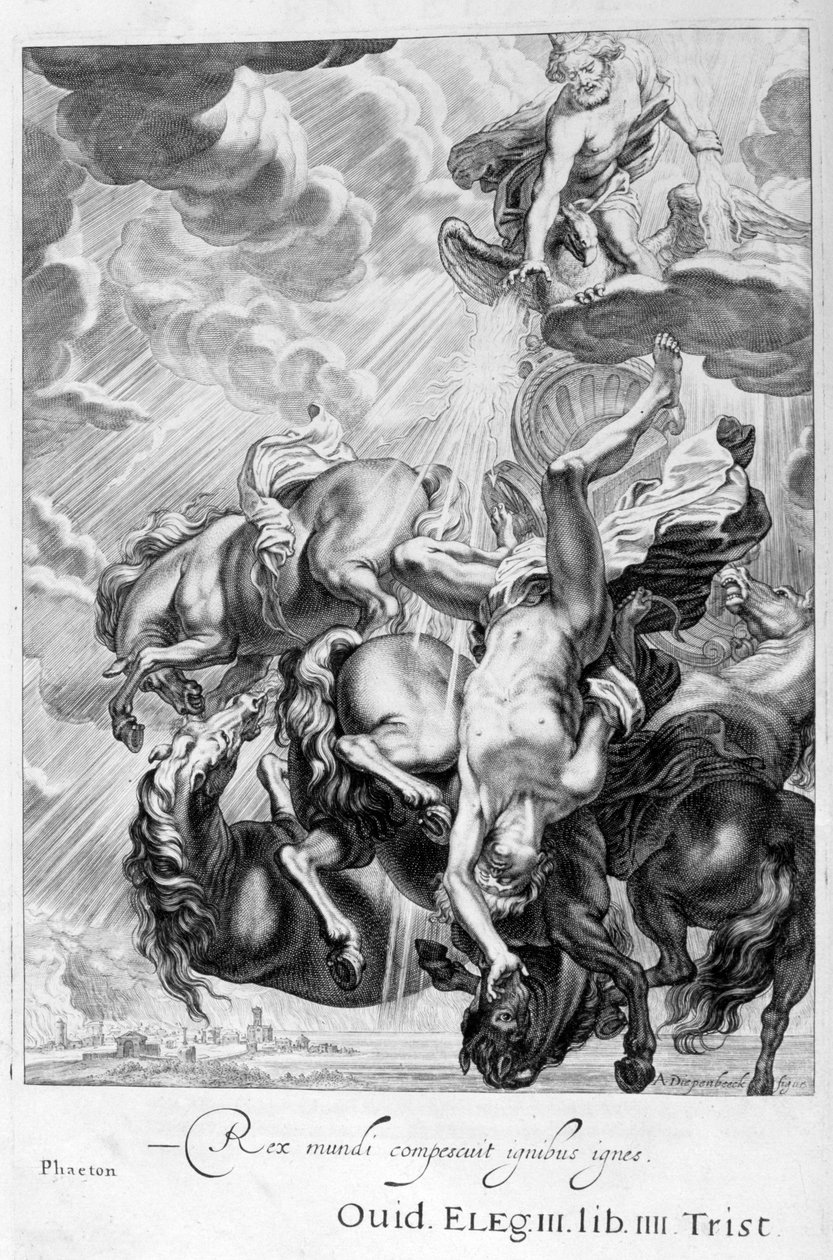 Phaeton ramt af Jupiters torden, 1655 af Michel de Marolles