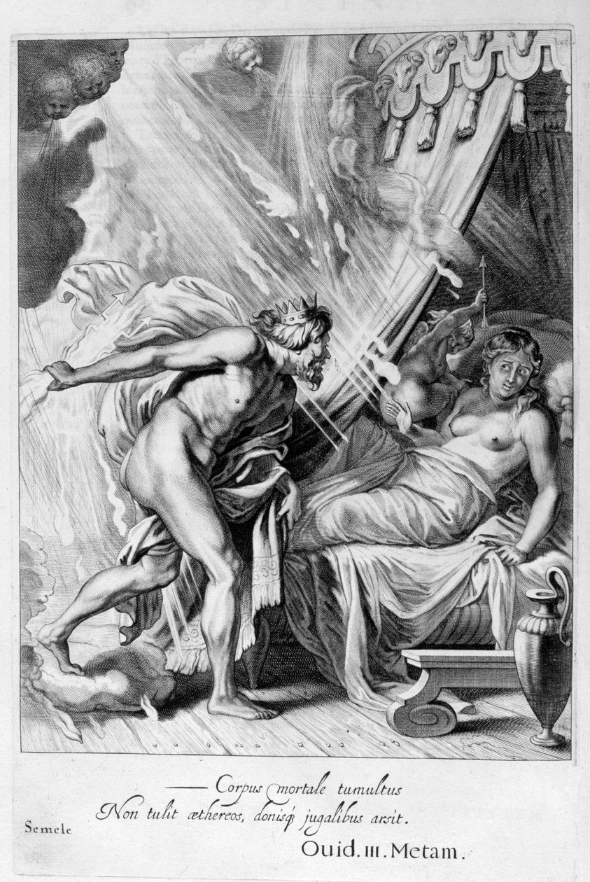 Semele fortæres af Jupiters ild, 1655 af Michel de Marolles