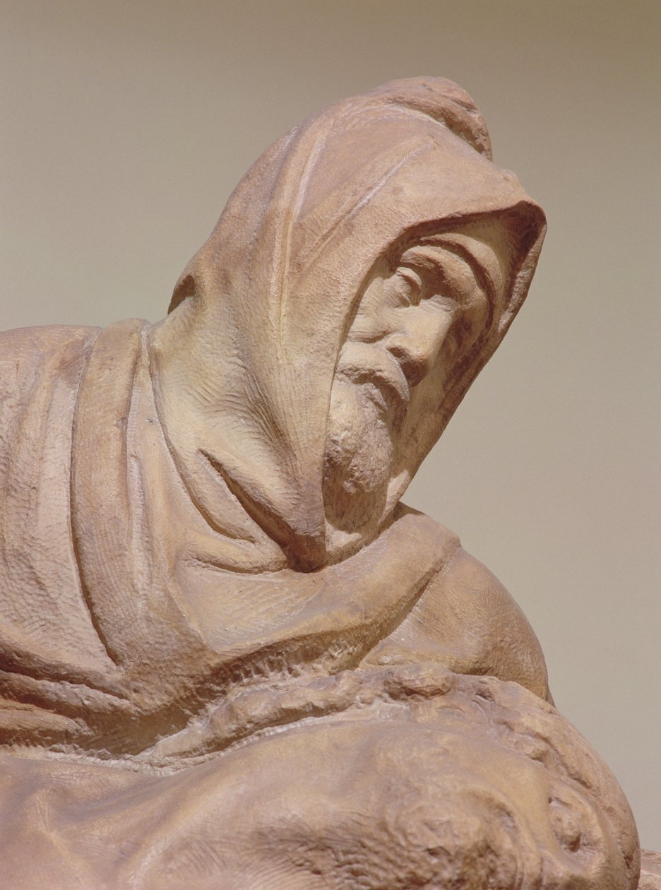 Detalje af Firenze Pieta, 1547-53 marmor af Michelangelo Buonarroti