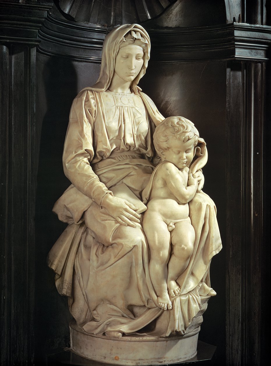 Madonna og barn (marmor) af Michelangelo Buonarroti