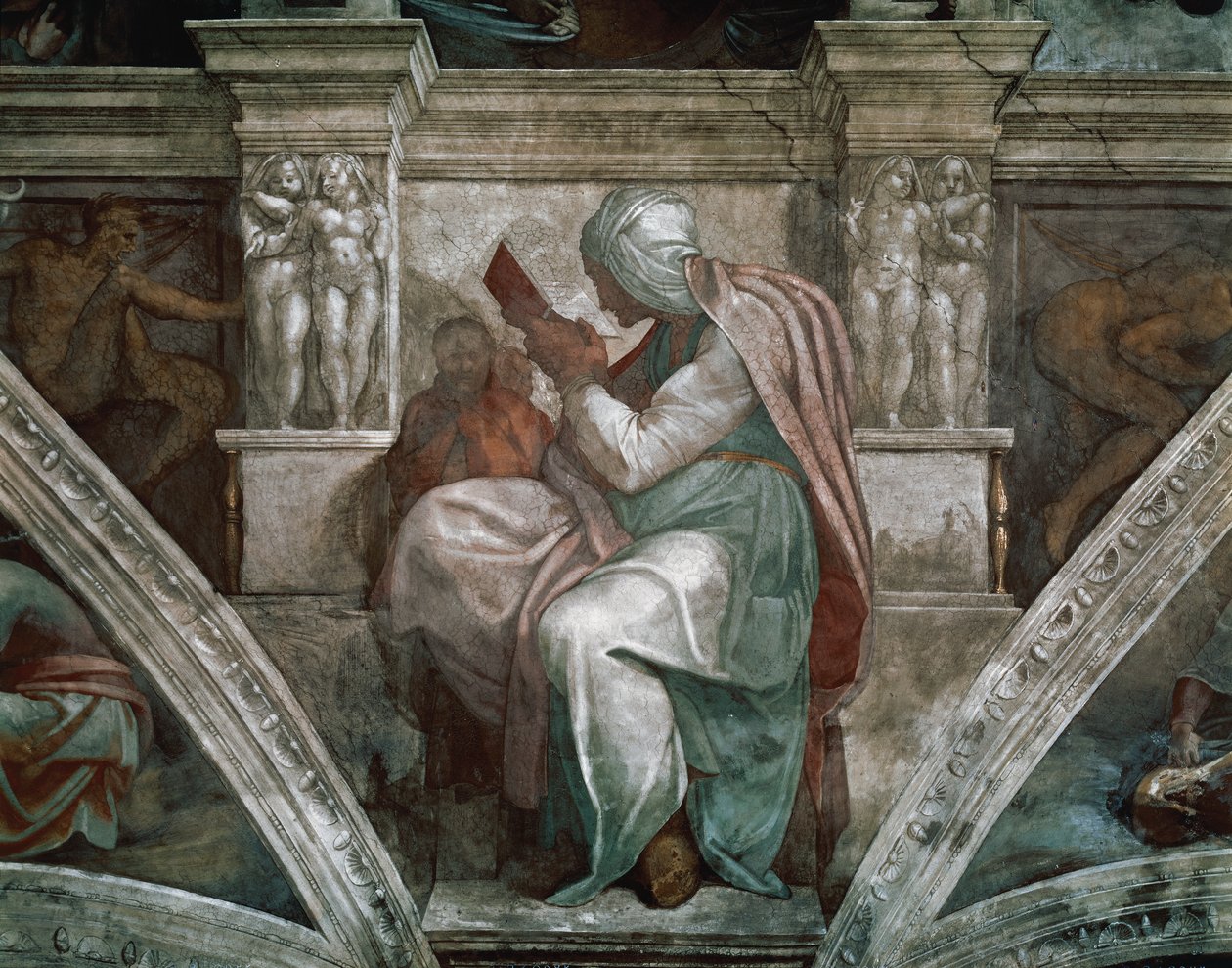 Persisk sibylle, detalje fra Det Sixtinske Kapels loft, 1508-12 af Michelangelo Buonarroti