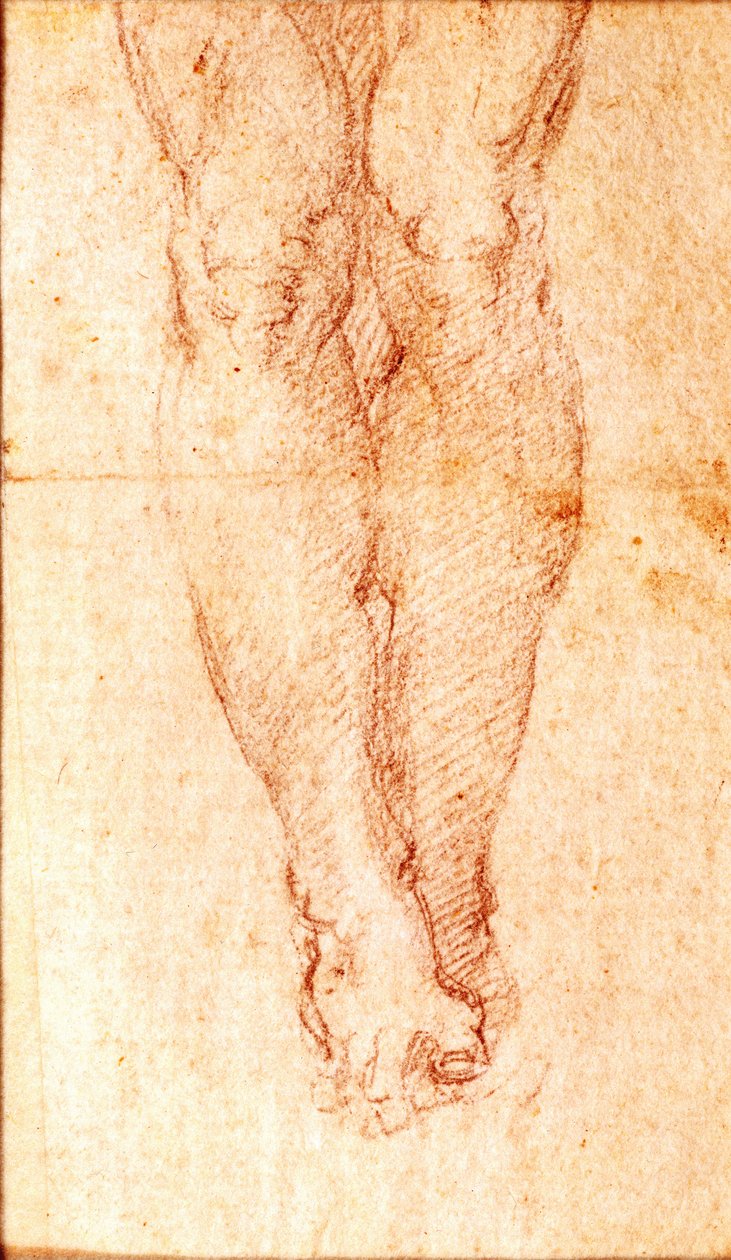 Studie til en korsfæstelse (sort kridt på papir) af Michelangelo Buonarroti