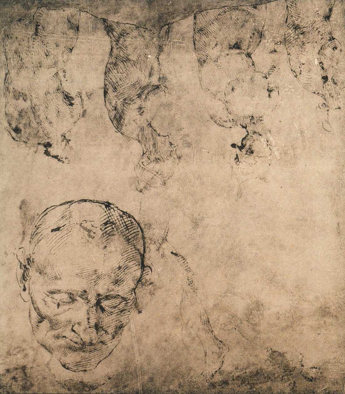Studer for et hoved; tegning af Michelangelo. Casa Buonarroti, Firenze af Michelangelo Buonarroti