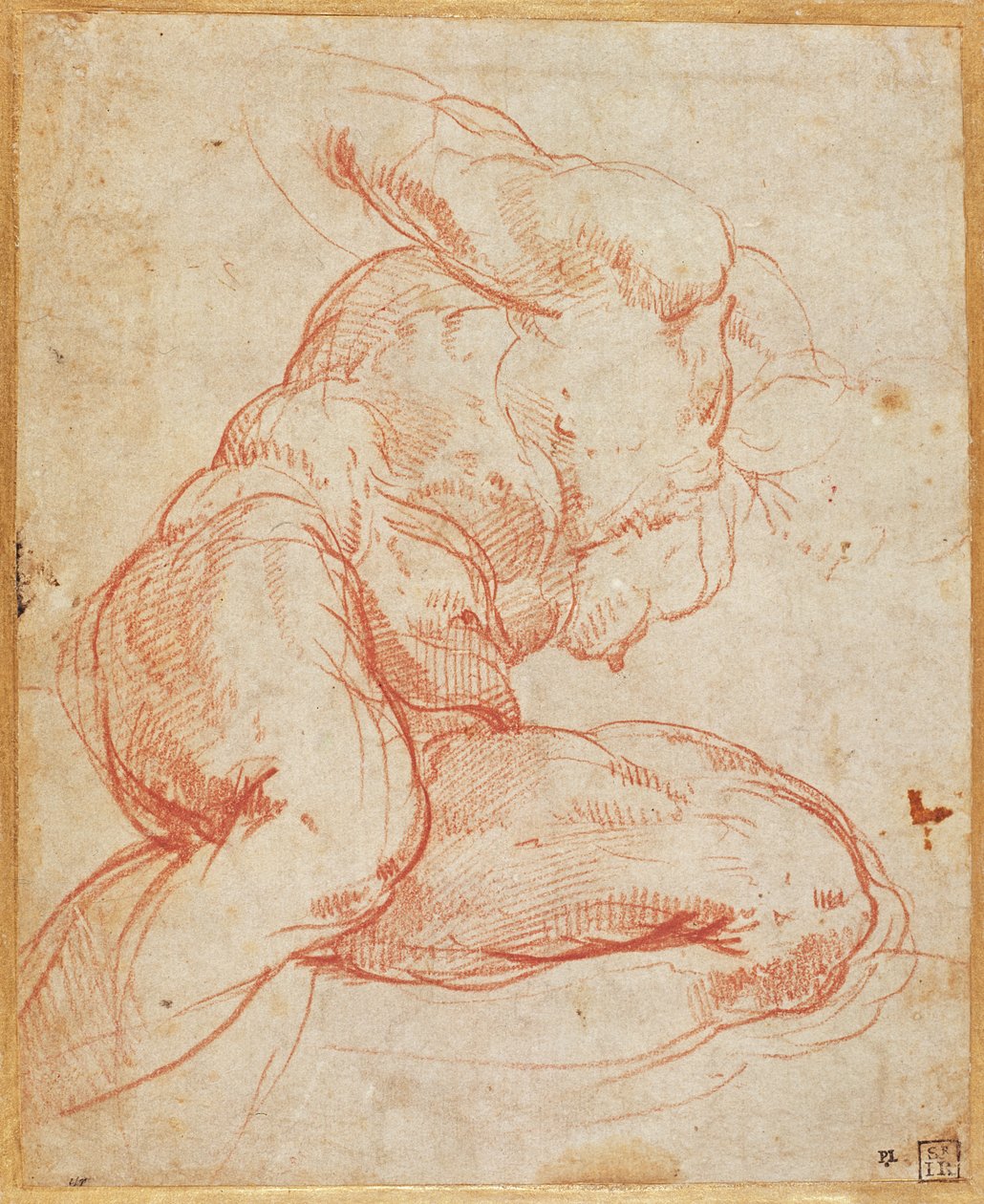 Studie af en nøgen af Michelangelo Buonarroti