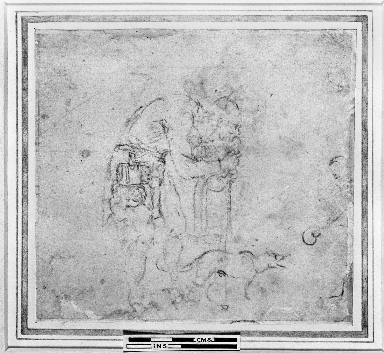 Studie af en blind tigger, ca. 1511 (kridt på papir) af Michelangelo Buonarroti