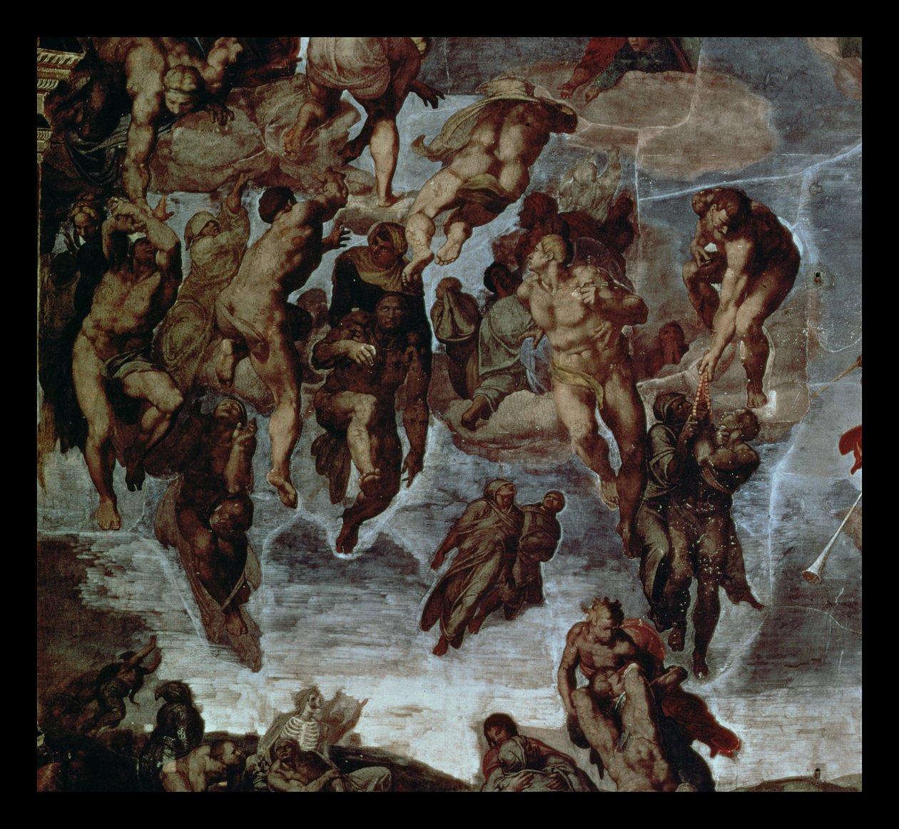 The Righteous Drawn up to Heaven, detaljer fra The Last Judgement, i Det Sixtinske Kapel, ca. 1508-12 af Michelangelo Buonarroti