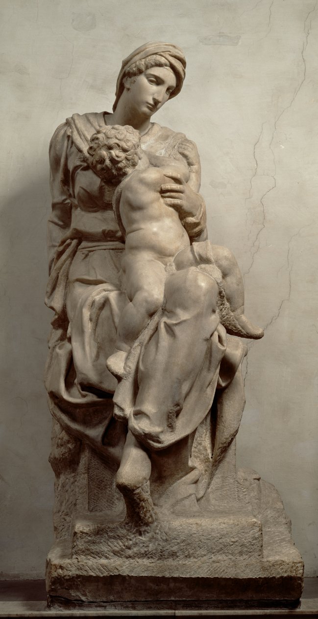 Jomfruen og barnet (marmor) (se også 63079) af Michelangelo Buonarroti