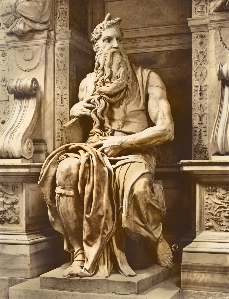 Grav af pave Julius II 1453-1513 detalje af Moses, 1513-16 marmor af Michelangelo Buonarroti