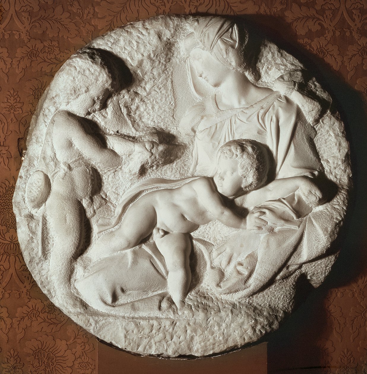 Tondo Taddei, cirkulært sten skulptureret panel af Michelangelo Buonarroti (1475-1564) af Michelangelo Buonarroti