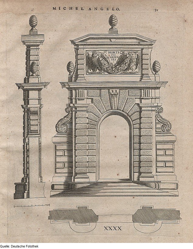 Port til lysthaven Castello Sforza i Milano af Michelangelo Buonarroti