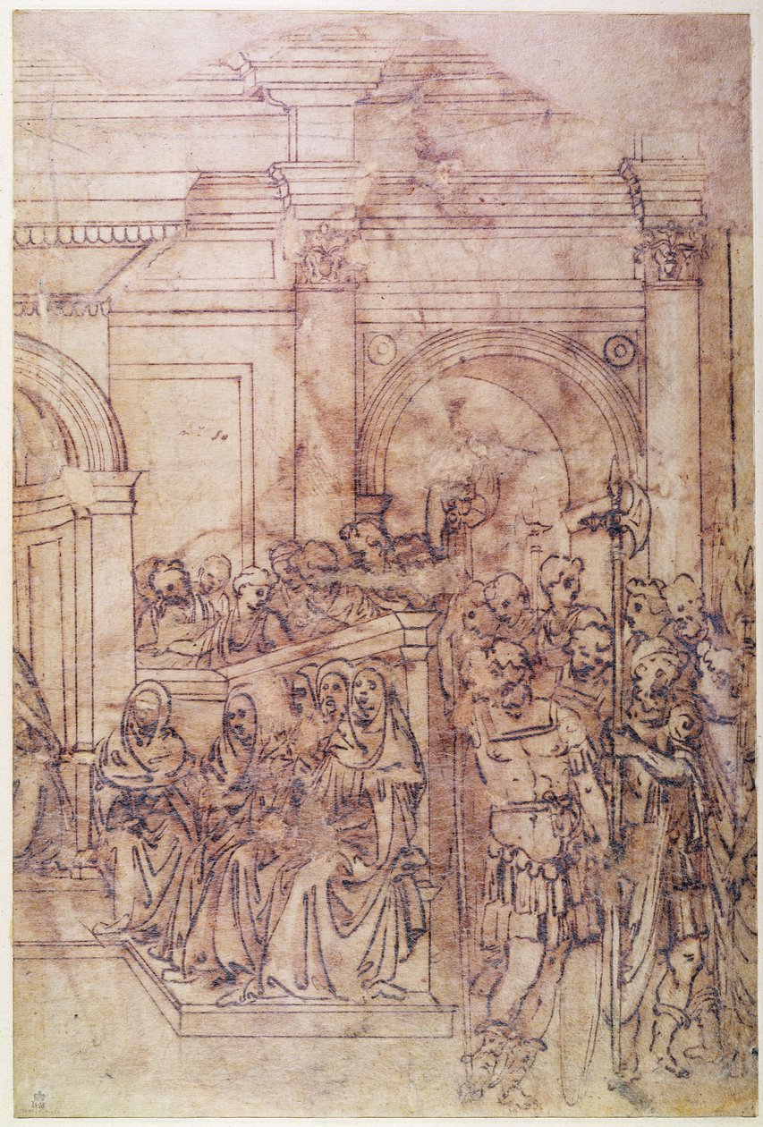 W.29 Skitse af en menneskemængde til en klassisk scene af Michelangelo Buonarroti